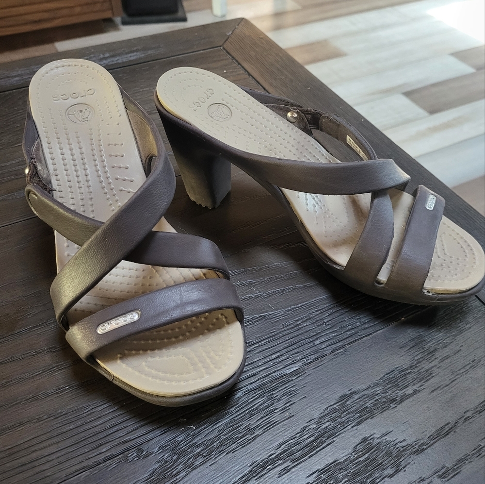 Crocs heeled sandals
